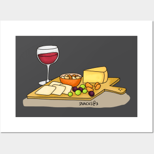 Wine and cheese platter Posters and Art